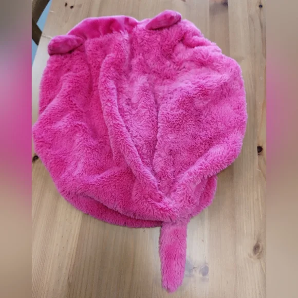 Cat Pretty Pink Soft Furry Toy Storage (Unfilled) Net with a Zipper Cushion Seat - Picture 3 of 10